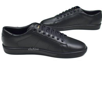 Saint Laurent Black Leather Sl 01 Low Top Sneakers