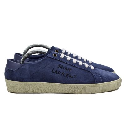 Saint Laurent Blue Suede Court Classic Sneakers