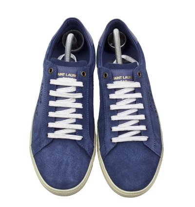 Saint Laurent Blue Suede Court Classic Sneakers
