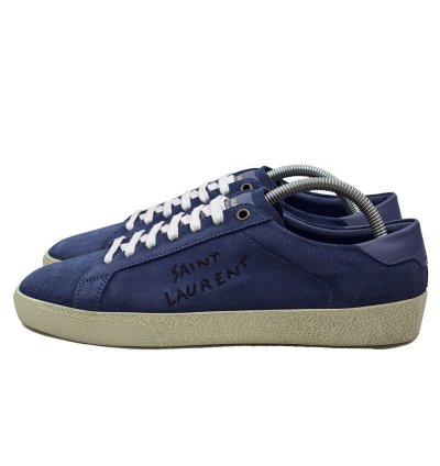 Saint Laurent Blue Suede Court Classic Sneakers
