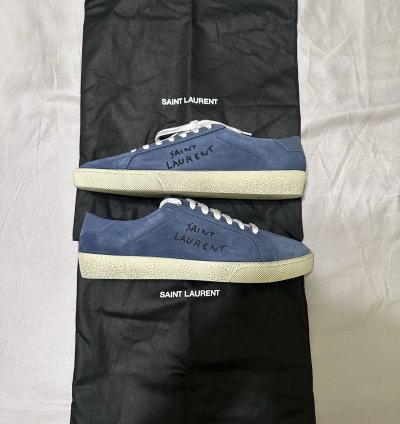 Saint Laurent Blue Suede Court Classic Sneakers