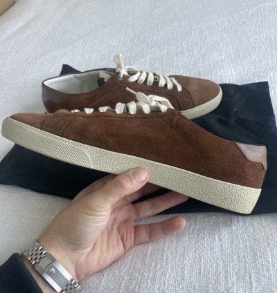 Saint Laurent Brown Suede Sneaker