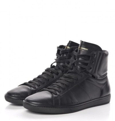 Saint Laurent Calfskin Mens Court Classic High Top Sneakers