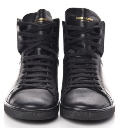 Saint Laurent Calfskin Mens Court Classic High Top Sneakers