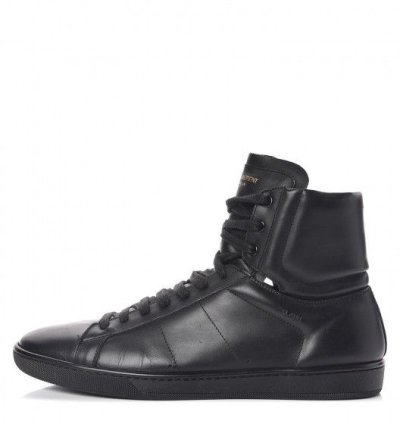 Saint Laurent Calfskin Mens Court Classic High Top Sneakers