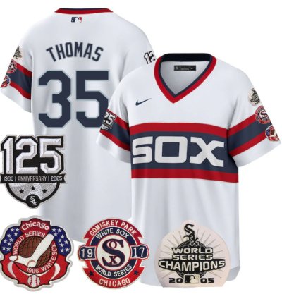 Frank Thomas Jersey 35 Chicago White Sox 125th Anniversary World Series Champions White 1983
