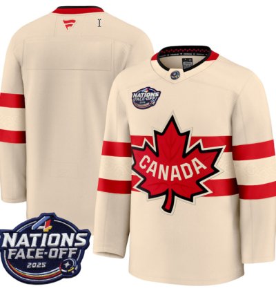 Mens Team Jersey Canada 4 Nations Face-off 2025 Stitched Cream
