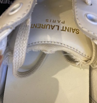 Saint Laurent Court Classic Low Cream Canvas Size 10