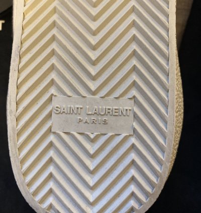 Saint Laurent Court Classic Low Cream Canvas Size 10