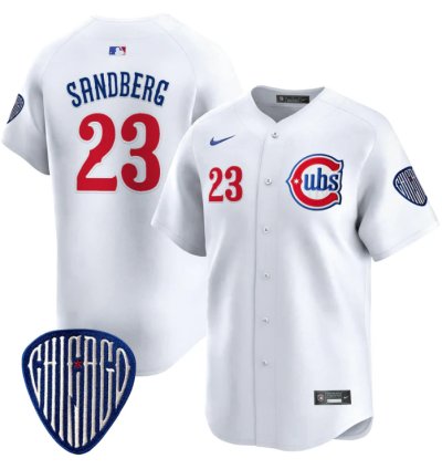 Ryne Sandberg Jersey 23 Chicago Cubs Blue Alternate Vapor Premier Limited Stitched White