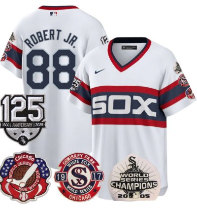 Luis Robert Jr Jersey 88 Chicago White Sox 125th Anniversary World Series Champions White 1983