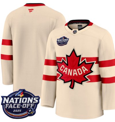 Mens Team Jersey Canada 4 Nations Face-off 2025 V2 Stitched Cream