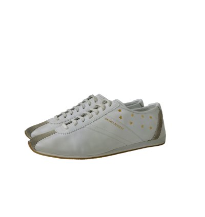 Saint Laurent Jay Low Top White Leather Sneakers