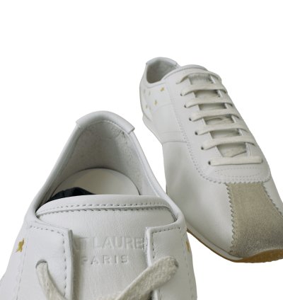 Saint Laurent Jay Low Top White Leather Sneakers