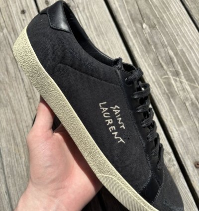 Saint Laurent Low Top Classic Embroidered Logo Sneakers