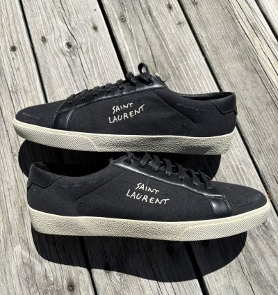 Saint Laurent Low Top Classic Embroidered Logo Sneakers