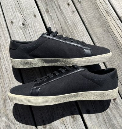Saint Laurent Low Top Classic Embroidered Logo Sneakers