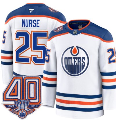 Mens Darnell Nurse Jersey 25 Edmonton Oilers 40th Anniversary Stitched Away