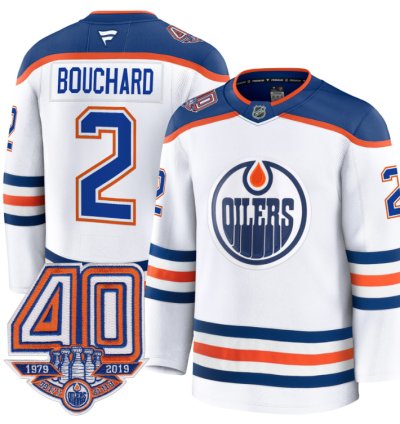 Mens Evan Bouchard Jersey 2 Edmonton Oilers 40th Anniversary Stitched Away