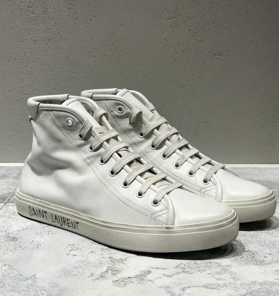 Saint Laurent Malibu White Leather Sneakers Size 41