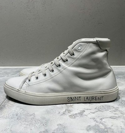 Saint Laurent Malibu White Leather Sneakers Size 41