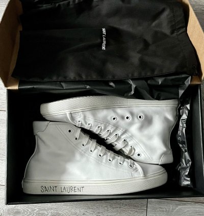 Saint Laurent Malibu White Leather Sneakers Size 41
