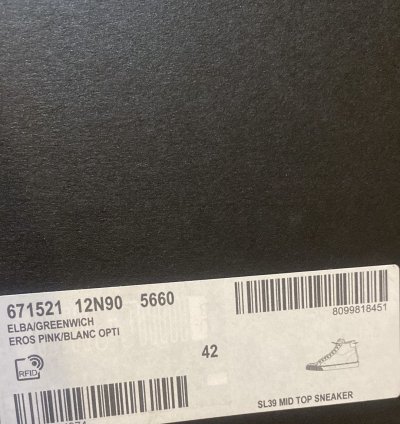 Saint Laurent Mid Top Sneaker Size 42