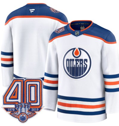 Mens Team Jersey Edmonton Oilers 40th Anniversary Patch Premium Stitched Away
