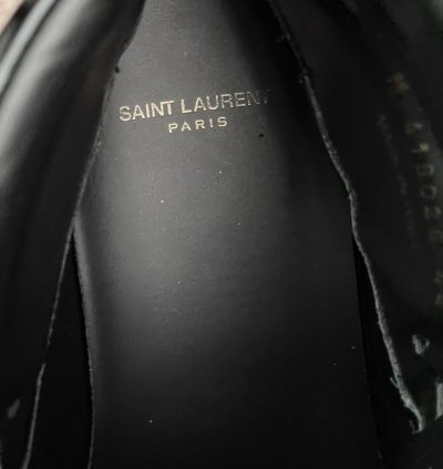 Saint Laurent Paris Patent Leather Black High Top Sneakers