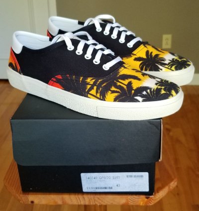Saint Laurent Paris Sunset Palm Tree Sneakers