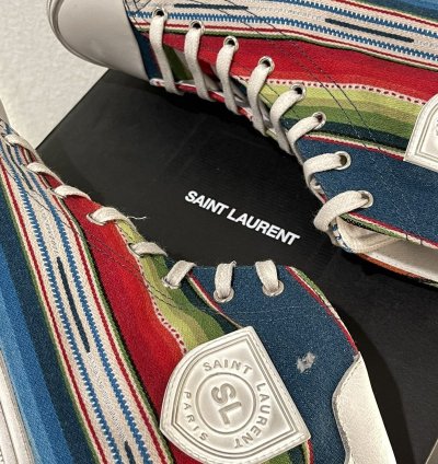 Saint Laurent Paris Ysl Multicolor High Top Sneakers Shoes