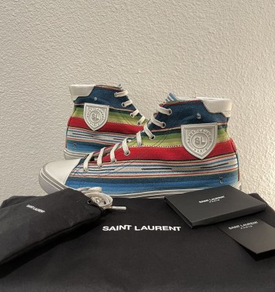 Saint Laurent Paris Ysl Multicolor High Top Sneakers Shoes