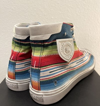 Saint Laurent Paris Ysl Multicolor High Top Sneakers Shoes