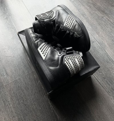 Saint Laurent Sl 14h Black Studded Strap By Hedi Slimane