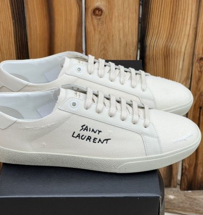 Saint Laurent Sl06 Court Canvas Signature Sneaker