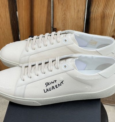 Saint Laurent Sl06 Court Canvas Signature Sneaker