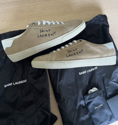 Saint Laurent Sl06 Suede Soho Desert Tan Nib Sz 42