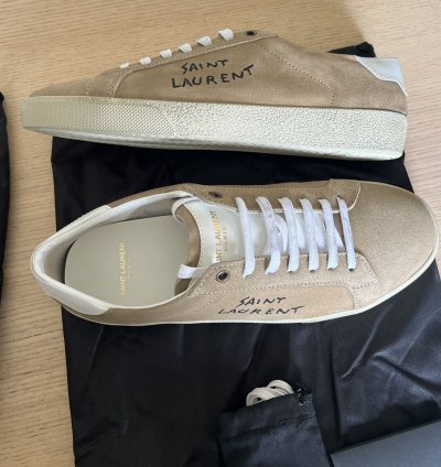 Saint Laurent Sl06 Suede Soho Desert Tan Nib Sz 42