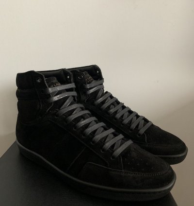 Saint Laurent Sl10 High-top Black Suede Sneaker