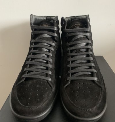 Saint Laurent Sl10 High-top Black Suede Sneaker