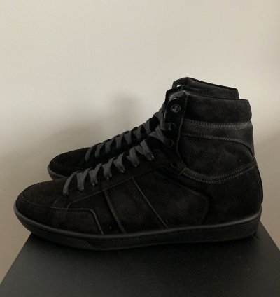 Saint Laurent Sl10 High-top Black Suede Sneaker