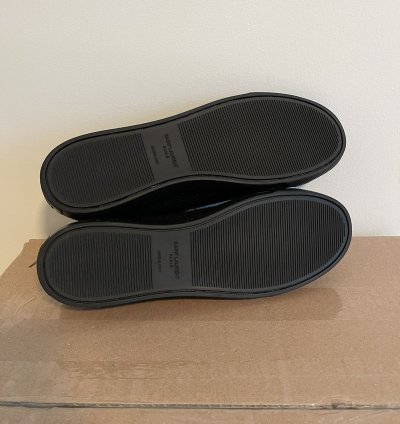Saint Laurent Snake-effect Low Top Black Sneakers