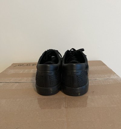 Saint Laurent Snake-effect Low Top Black Sneakers