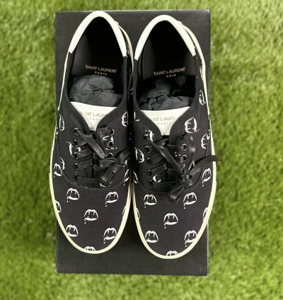 Saint Laurent Ss14 Bloodluster Shoes Sz 11 Blk Aop New Box