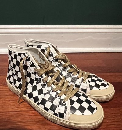 Saint Laurent Ss16 Checkered Sneakers Sz 12 brand New