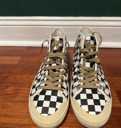 Saint Laurent Ss16 Checkered Sneakers Sz 12 brand New