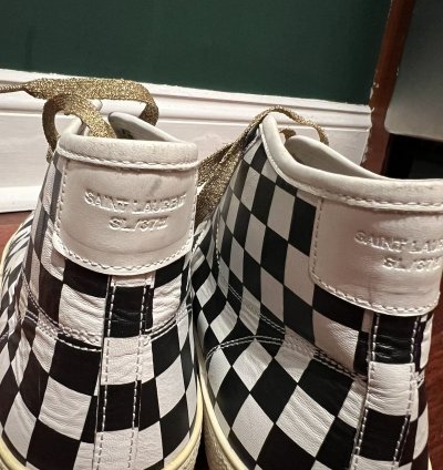 Saint Laurent Ss16 Checkered Sneakers Sz 12 brand New