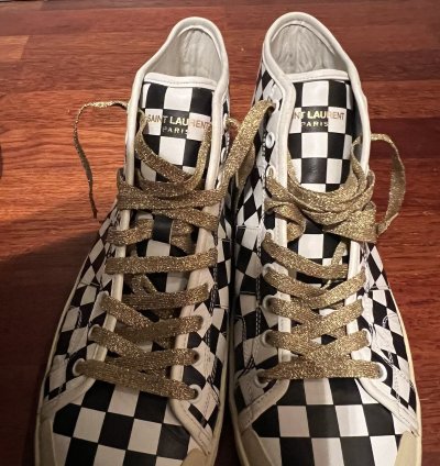 Saint Laurent Ss16 Checkered Sneakers Sz 12 brand New