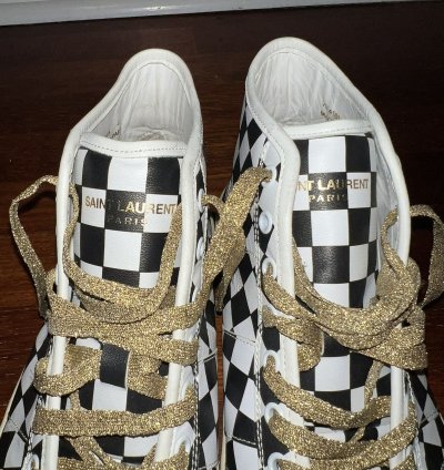 Saint Laurent Ss16 Checkered Sneakers Sz 12 brand New