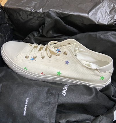 Saint Laurent Star Low Top Canvas Sneaker New 43